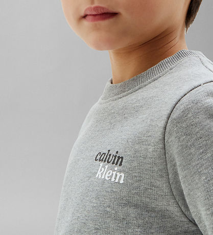 Calvin Klein Sweatshirt - Logo - Medium Grey/ Heather Grey