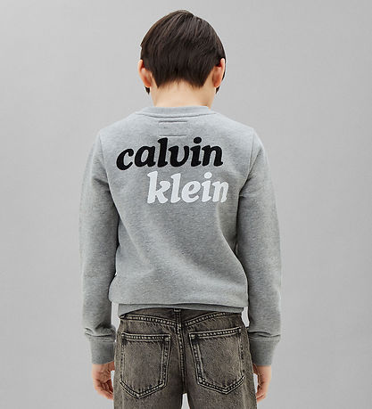 Calvin Klein Sweatshirt - Logo - Medium Grey/ Heather Grey