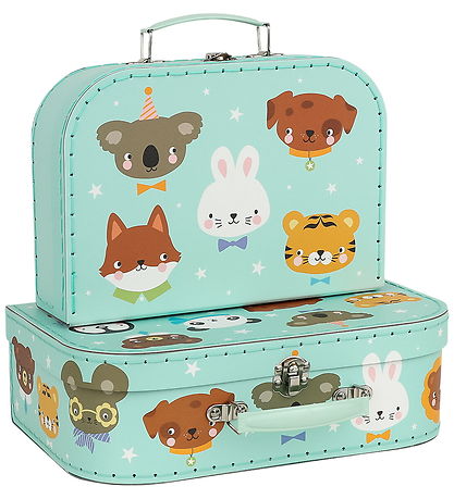 A Little Lovely Company Kuffert - 2-pak - Animal Friends