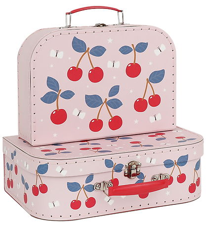 A Little Lovely Company Kuffert - 2-pak - Cherries