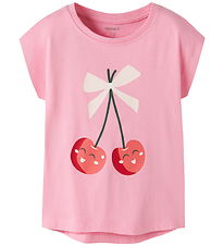 Name It T-shirt - NmfVigea - Pink Drink/Happy Cherries