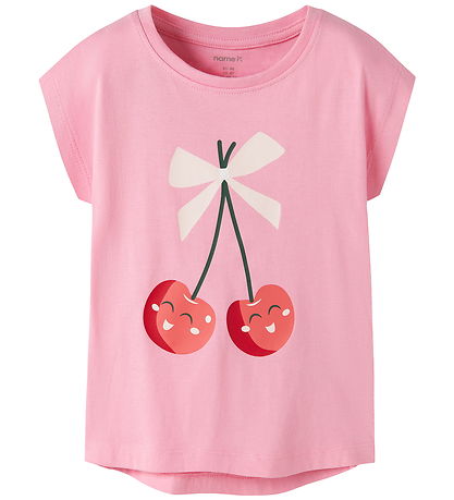 Name It T-shirt - NmfVigea - Pink Drink/Happy Cherries
