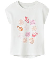 Name It T-shirt - NmfVigea - Bright White/Sea Shells