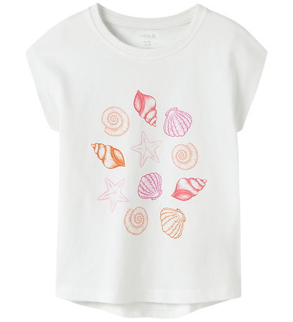 Name It T-shirt - NmfVigea - Bright White/Sea Shells