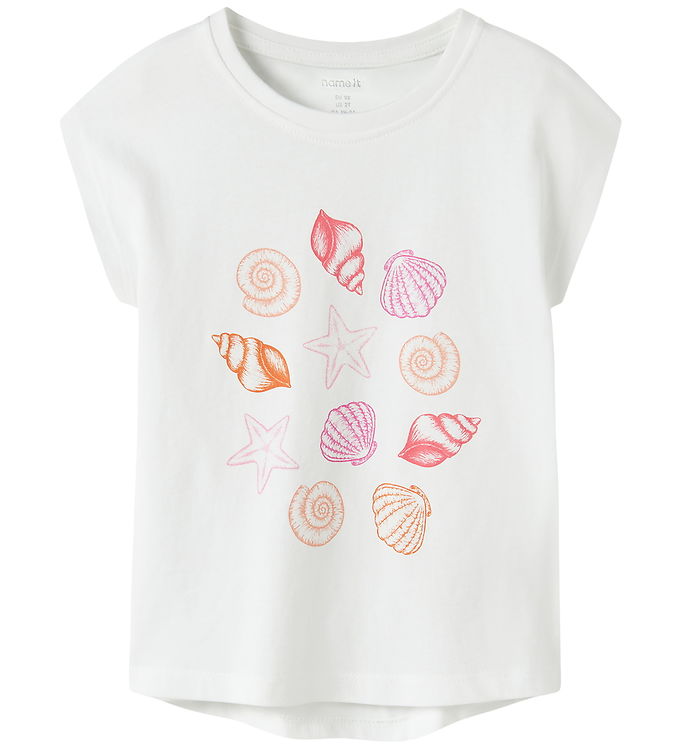 Name It T-shirt - NmfVigea - Bright White/Sea Shells