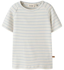 Lil Atelier T-shirt - Slim - NmnGeo - Coconut Milk/Plein Air