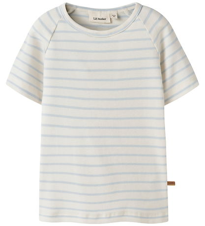 Lil Atelier T-shirt - Slim - NmnGeo - Coconut Milk/Plein Air