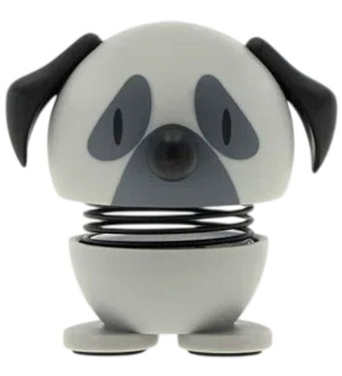 Hoptimist - Mops Hund 4,4x4,8x4,9 cm, Mini, Grå