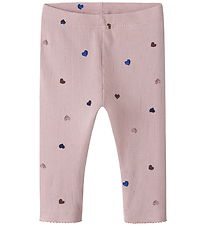 Name It Leggins - Noos - NbfNutti - Burnished Lilac/Hearts