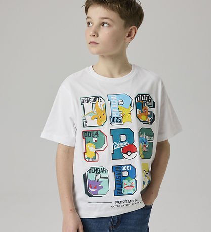 Name It T-shirt - Noos - NkmJulio - Bright White/Pokemon