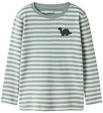 Name It Bluse - Noos - Slim - NmmVilly - Green Milieu/Dinosaur