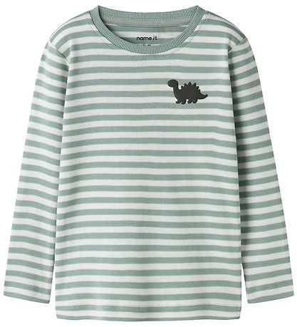 Name It Bluse - Noos - Slim - NmmVilly - Green Milieu/Dinosaur