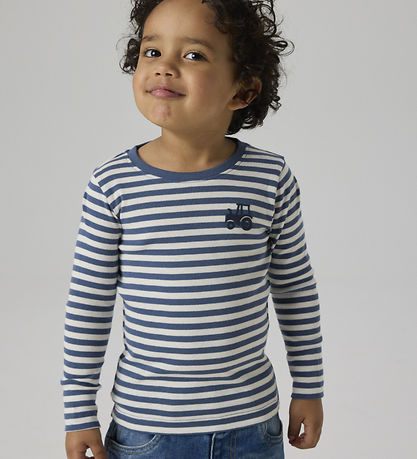 Name It Bluse - Noos - Slim - NmmVilly - Vintage Indigo/Tractor