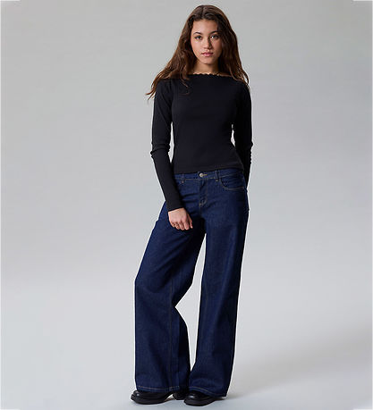 LMTD Jeans - Wide - Noos - NlfBirm - Dark Blue Denim/Unwasch