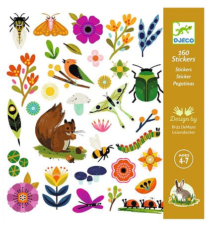 Djeco Klistermærker - 160 Stk - Have