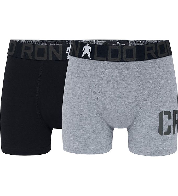 CR7 boxershorts - 2-pak - Bambus - Grå/Sort