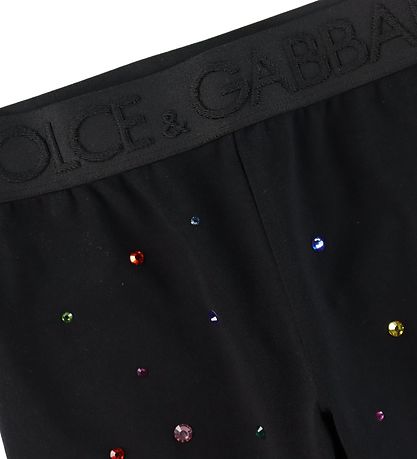 Dolce & Gabbana Leggings - Light Meðferð - Svart M. Rhinestone