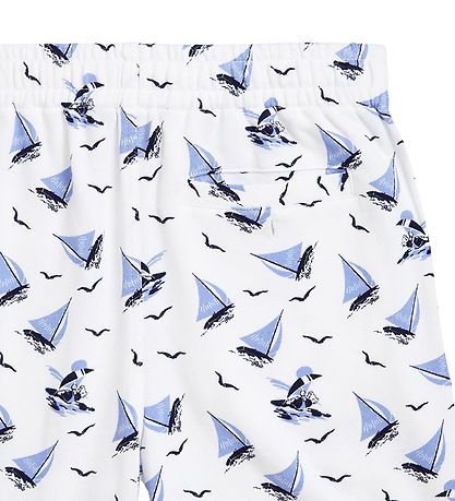 Polo Ralph Lauren Sweatshorts - Classics - Hvid/Blå m. Sejlskibe