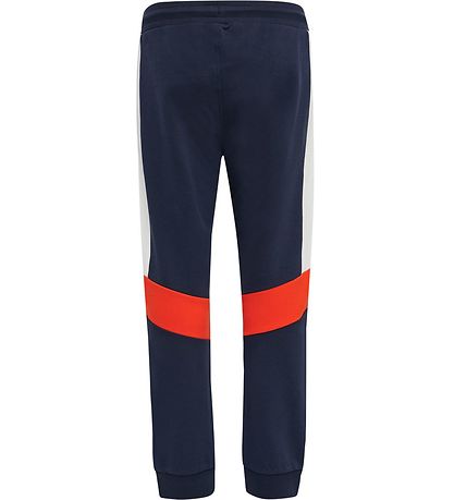 Hummel Sweatpants - hmlBugge - Black Iris m. Hvid/Orange