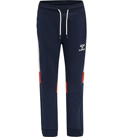 Hummel Sweatpants - hmlBugge - Black Iris m. Hvid/Orange