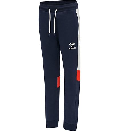 Hummel Sweatpants - hmlBugge - Black Iris m. Hvid/Orange