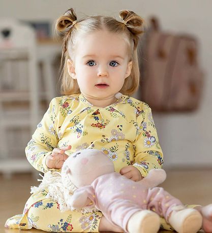 Smallstuff Kjole - Flower Garden - Soft Yellow