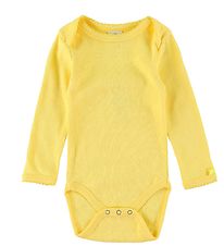 Smallstuff Body l/æ - Heart Jaquard - Soft Yellow m. Hulmønster