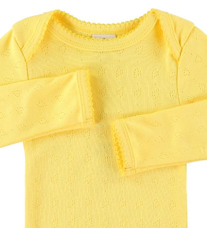 Smallstuff Bodysuit l/s - Heart Jaquard - Soft Yellow w. Pointel Smallstuff Bodysuit l/s - Heart Jaquard - Soft Yellow w. Pointel