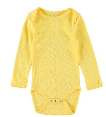 Smallstuff Bodysuit l/s - Heart Jaquard - Soft Yellow w. Pointel Smallstuff Bodysuit l/s - Heart Jaquard - Soft Yellow w. Pointel