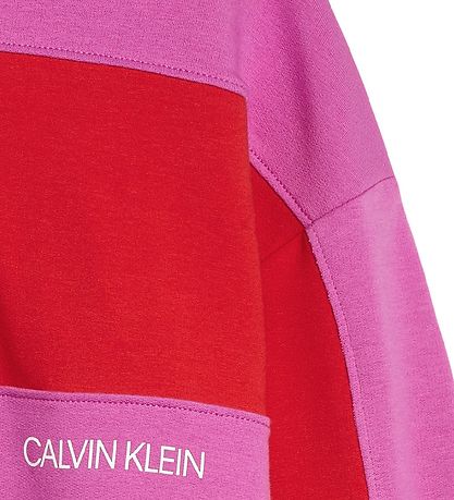Calvin Klein Hættetrøje - Colour Block - Lucky Pink/Red