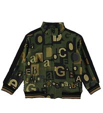 Dolce & Gabbana Cardigan - Reborn To Live - Armygrøn m. Print Dolce & Gabbana Cardigan - Reborn To Live - Armygrøn m. Print
