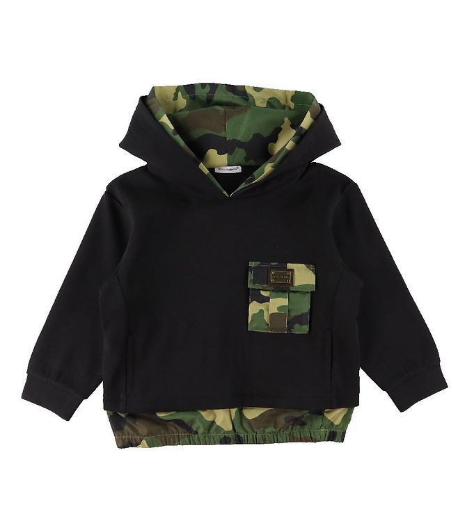 Dolce & Gabbana Hættetrøje - Reborn To Live - Sort/Camouflage