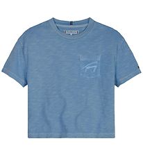 Tommy Hilfiger T-Shirt - Script Pocket - Blue Crush Tommy Hilfiger T-Shirt - Script Pocket - Blue Crush