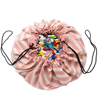 Play&Go Legetøjstæppe - Ø140 - Stripes New Pink Play&Go Legetøjstæppe - Ø140 - Stripes New Pink