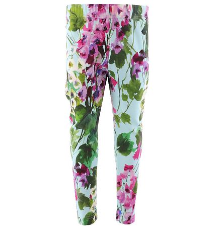 Dolce & Gabbana Leggings - Renaissance - Blå/Rosablomstret Dolce & Gabbana Leggings - Renaissance - Blå/Rosablomstret