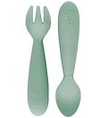 EzPz Cutlery - 2-Pack - Silicone - Dusty Green