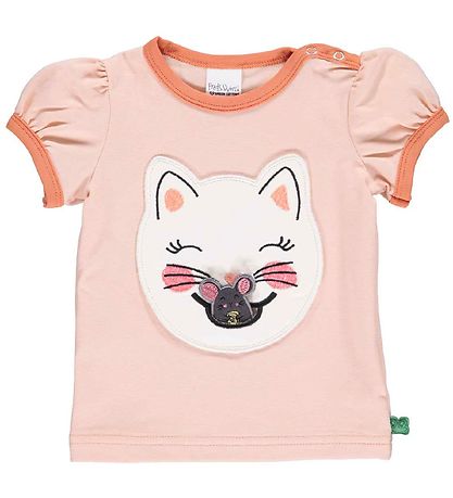 Freds World T-shirt - Hello Cats - Rose Cream Freds World T-shirt - Hello Cats - Rose Cream