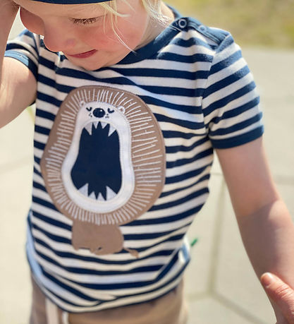 Freds World T-shirt - Animal Stripe - Midnight