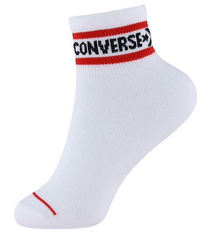 Converse Strømper - 6-pak - Quarter - Hvid m. Print