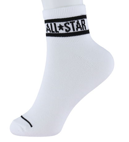 Converse Strømper - 6-pak - Quarter - Hvid m. Print