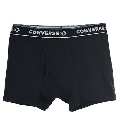 Converse Boxershorts - 2-pak - Sort/Gråstribet