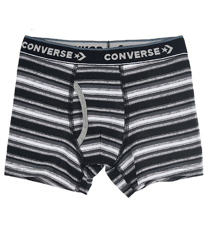 Converse Boxershorts - 2-pak - Sort/Gråstribet