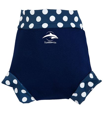 Konfidence Blebadebukser - UV50+ - Nappy E-flex - Navy Polka Konfidence Blebadebukser - UV50+ - Nappy E-flex - Navy Polka