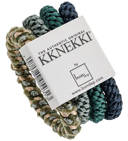 Kknekki Hårelastikker - 4-pak - Navy/Grøn/Glimmer Mix Kknekki Hårelastikker - 4-pak - Navy/Grøn/Glimmer Mix