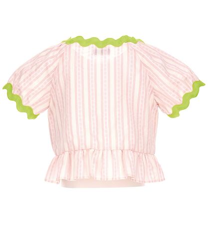 Moschino Top - Rosastribet/Neongrøn