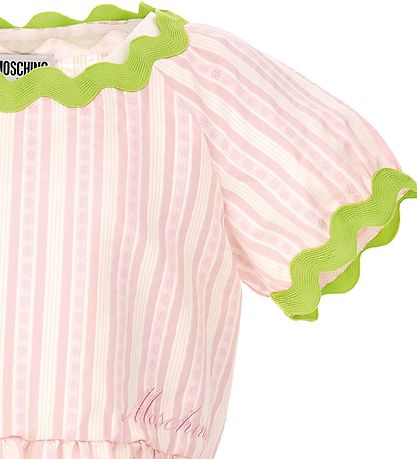 Moschino Top - Rosastribet/Neongrøn