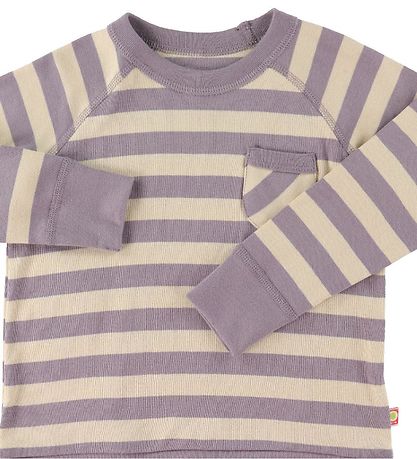 Katvig Bluse m. Lomme - Lilla/Beige Stribet Katvig Bluse m. Lomme - Lilla/Beige Stribet