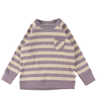 Katvig Bluse m. Lomme - Lilla/Beige Stribet Katvig Bluse m. Lomme - Lilla/Beige Stribet