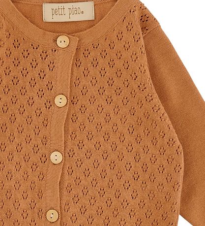 Petit Piao Cardigan - Strik - Camel m. Hulmønster