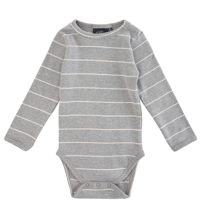 Sofie Schnoor Body l/æ Stribet - Grey Melange